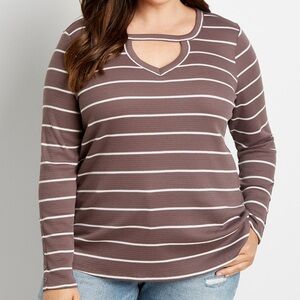 Maurices Striped Long Sleeve Top